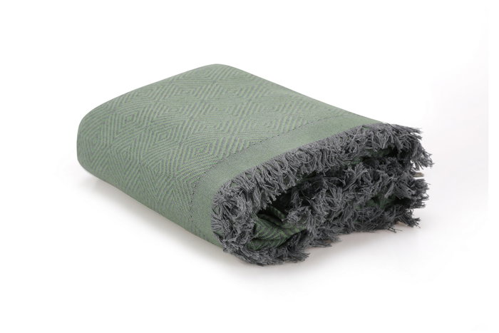 L'essentiel linge de maison Funda de Sofá Elite - Green Verde 175 x 230 cm 100% Algodón para Salón